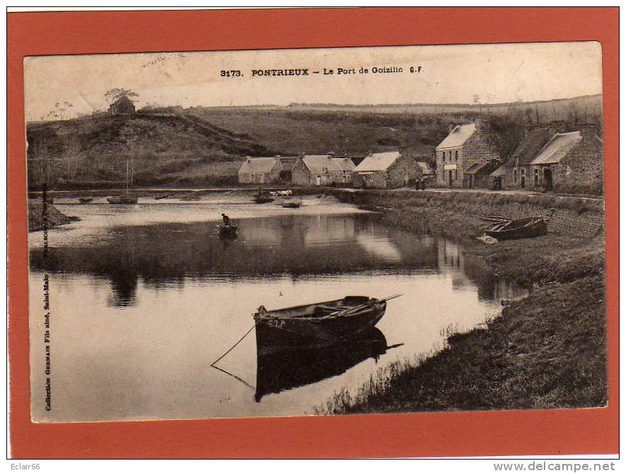 22) PONTRIEUX - Le Port De GOIZILLIC Carte RARE Animée  Attelage CPA  Année 1905   Coll GERMAIN Fils Ainé - Pontrieux