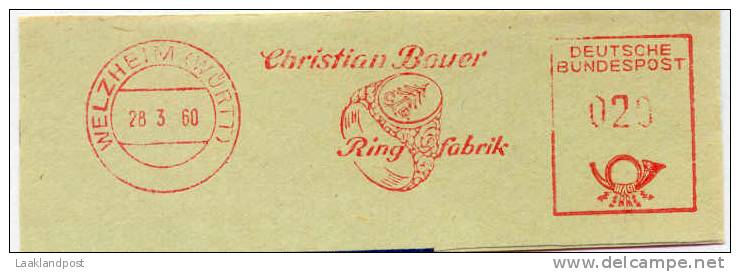 Nice Cut Pictural Top Meter Christian Bauer Ring Fabrik, 28-3-1960 - Orologeria