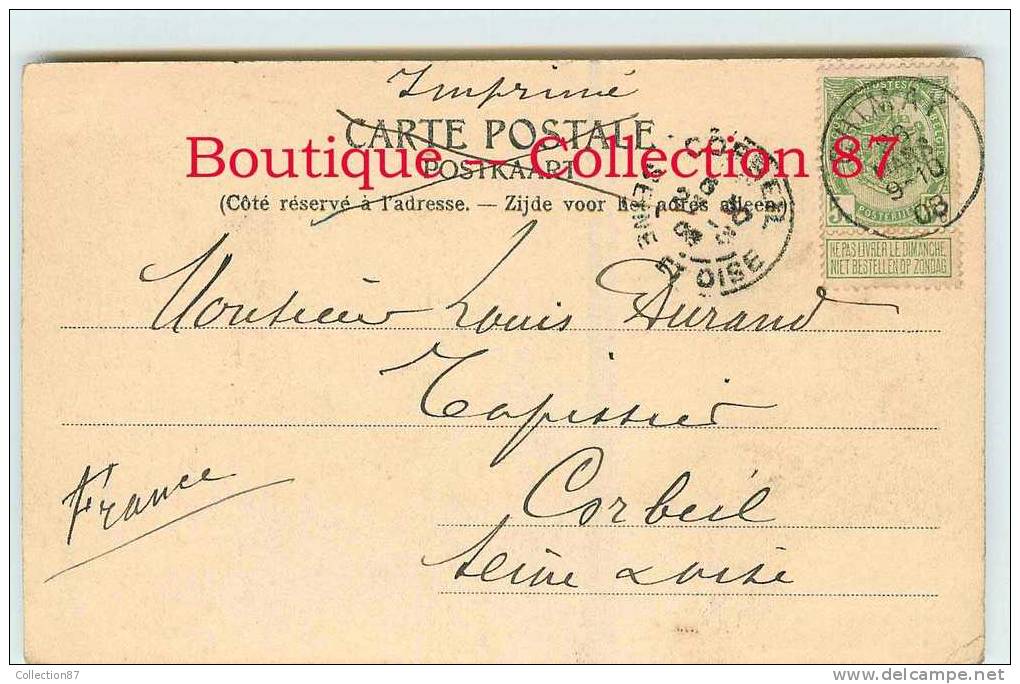 MOMIGNIES - CERCLE CATHOLIQUE Et PRESBYTERE - BELLE CARTE ANIMEE VOYAGEE 1908 - DOS VISIBLE - Momignies