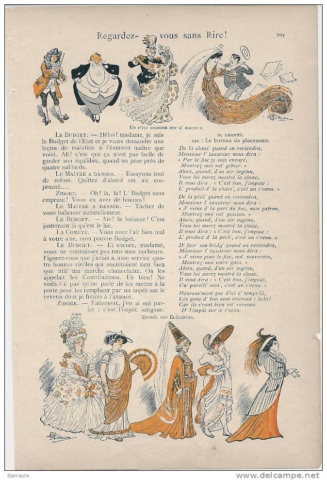 Feuillet THEATRE En 3 Tableaux De 1907 " REGARDEZ VOUS SANS RIRE" Par L.SONOLEF. Dessins D´A.GUILLAUME. - Französische Autoren