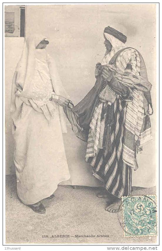 Carte Postale Ancienne Scènes Et Types Algérie - Marchands Arabes - Métiers - Profesiones