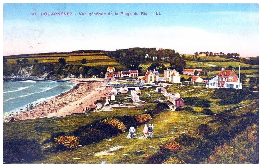 68965 - 1 CPA De Douarnenez - Vue Générale De La Plage Du Ris - Douarnenez