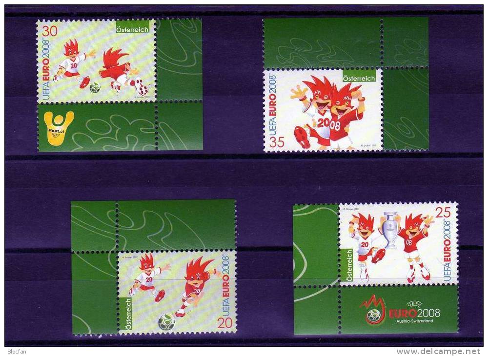 Trix Und Flix 2007 Fußball-EM Österreich 2665/8 ER-Satz+ 4-Block ** 4€ Bloc Children Comics Soccer Sheet Bf Austria - Blocs & Feuillets