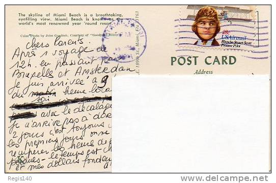 Post Card - 1980 - USA Air Mail - Postal History