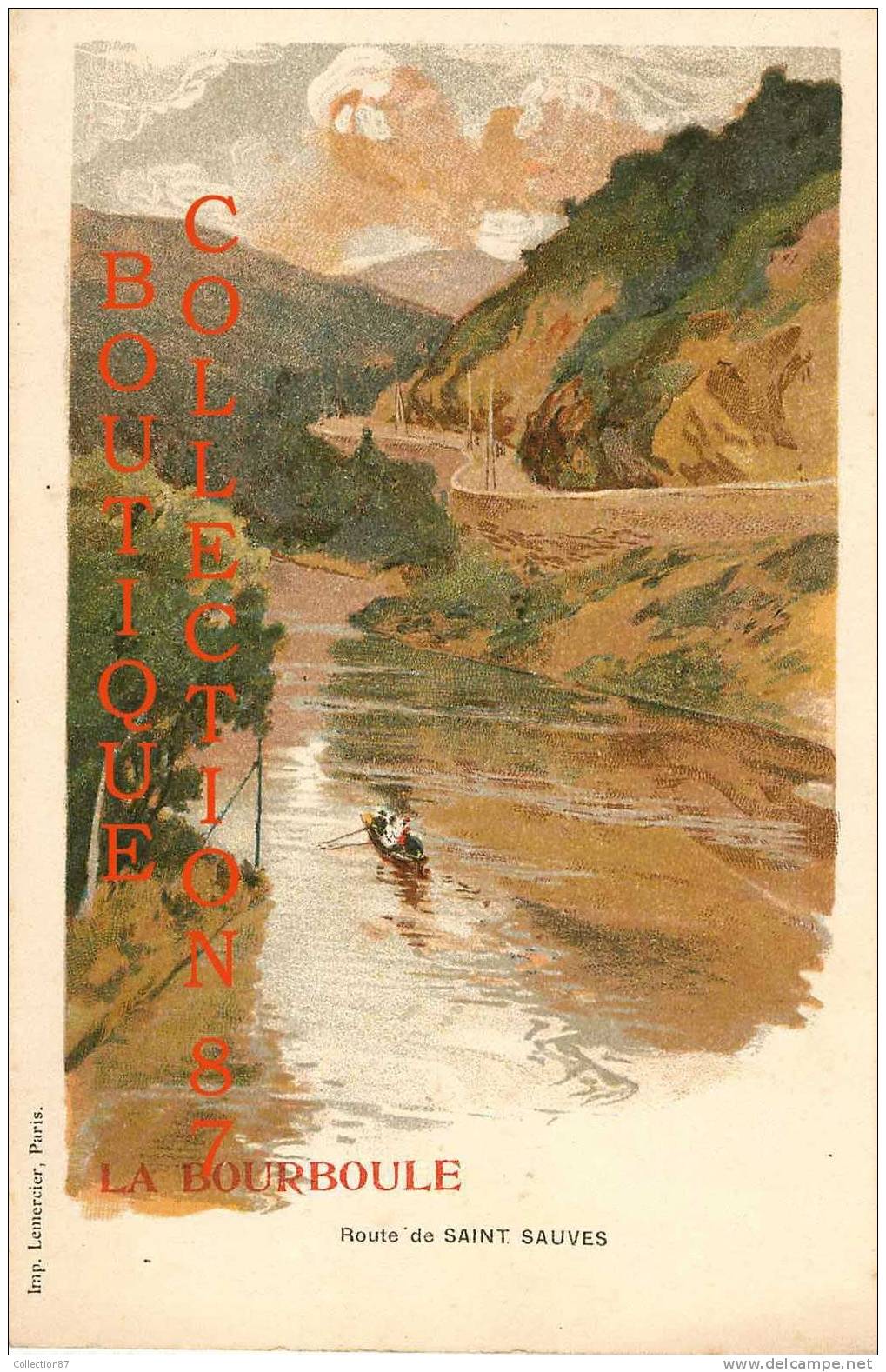 TRES BELLE CARTE D´ILLUSTRATEUR AQUARELLEE 1900 - ROUTE De SAINT SAUVES à La BOURBOULE - DOS VISIBLE - Voor 1900