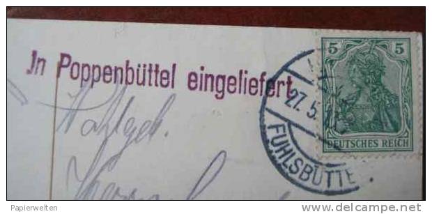 Hamburg Poppenbüttel - Gasthof Zur Schleuse Vor 100 Jahren / Stempel!!! - Wandsbek