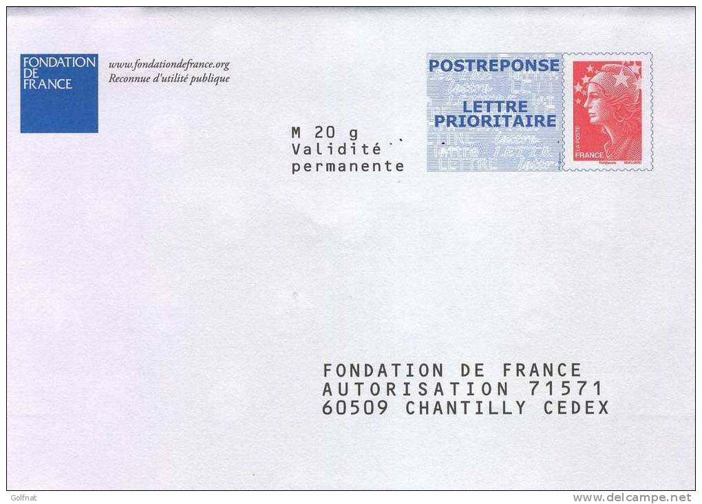 PAP REPONSE FONDATION DE FRANCE  MARIANNE DE BEAUJARD N°09P344 - Listos Para Enviar: Respuesta /Beaujard