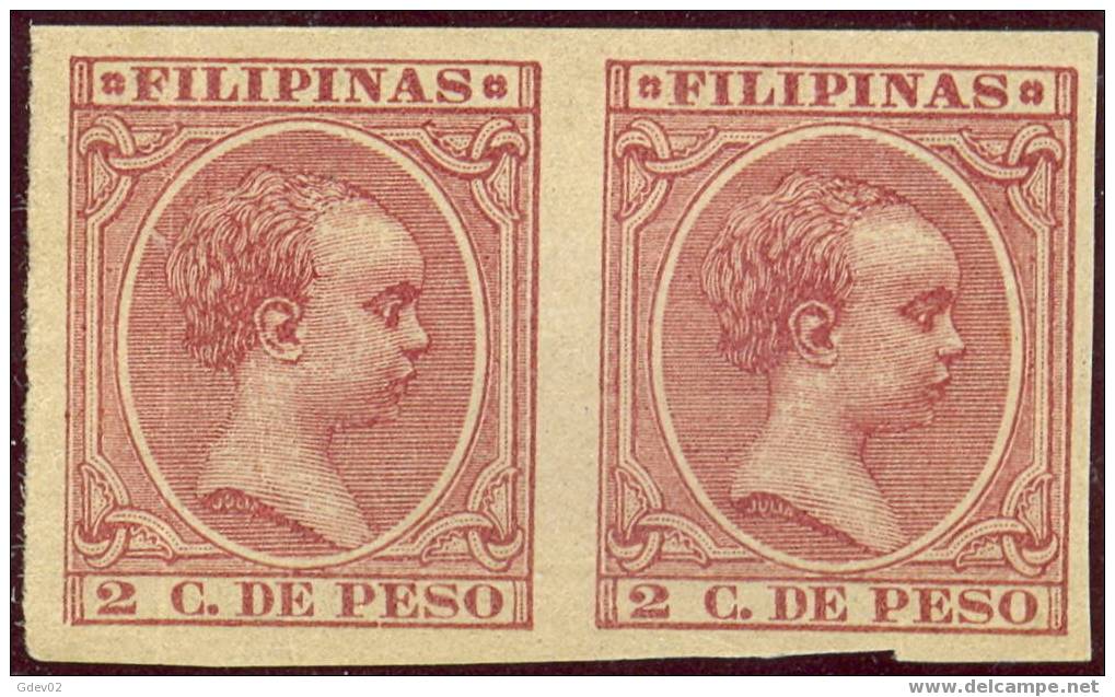 FLPN2-L2045-.FILIPINA S.Alfonso  Xlll.FILIPINAS ESPAÑOL.1898.(Ed  S/C**)SIN DENTAR,pareja.LUJO - Philippinen