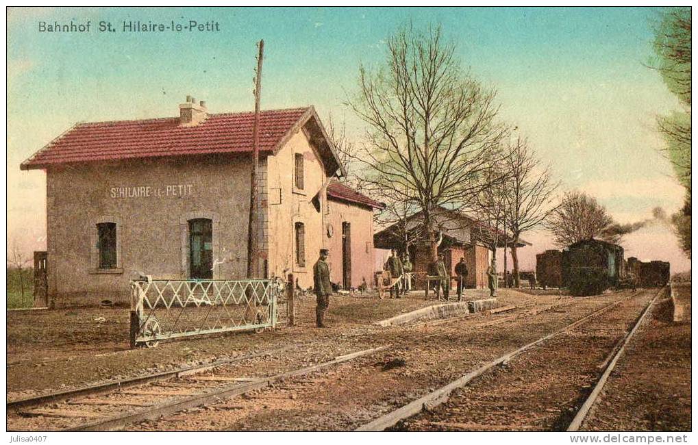 SAINT HILAIRE LE PETIT (51) Carte Allemande Train En Gare - Autres & Non Classés