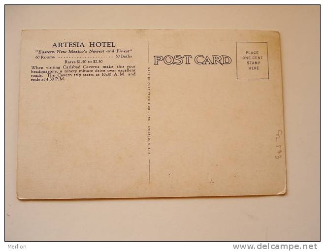 US-NM- The Artesia Hotel - Artesia New Mexico -    Ca 1920   -  F D64132 - Andere & Zonder Classificatie