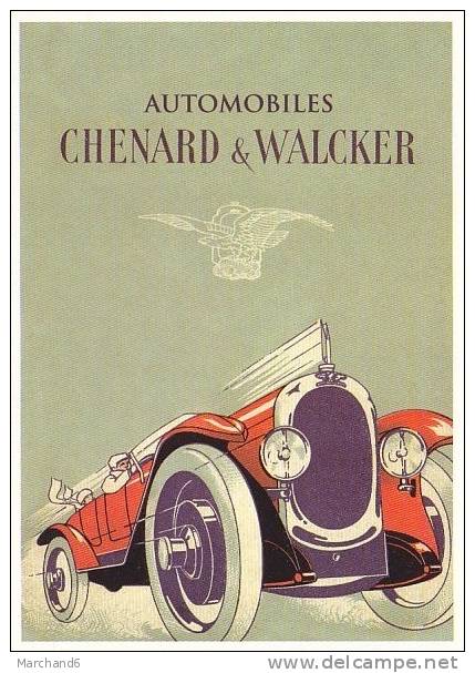 L AUTOMOBILE FRANCAISE.SERIE1.AUTOMOBILES CHENARD & WALCKER AFFICHE POUR HUILES KERVOLINE ..MODERNE - Publicité