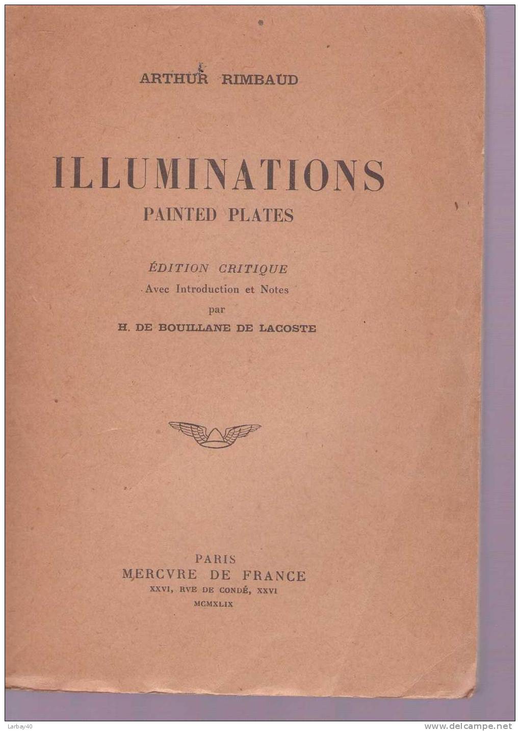 Illuminations Rimbaud, Arthur. Mercure De France - 1949 - Auteurs Français