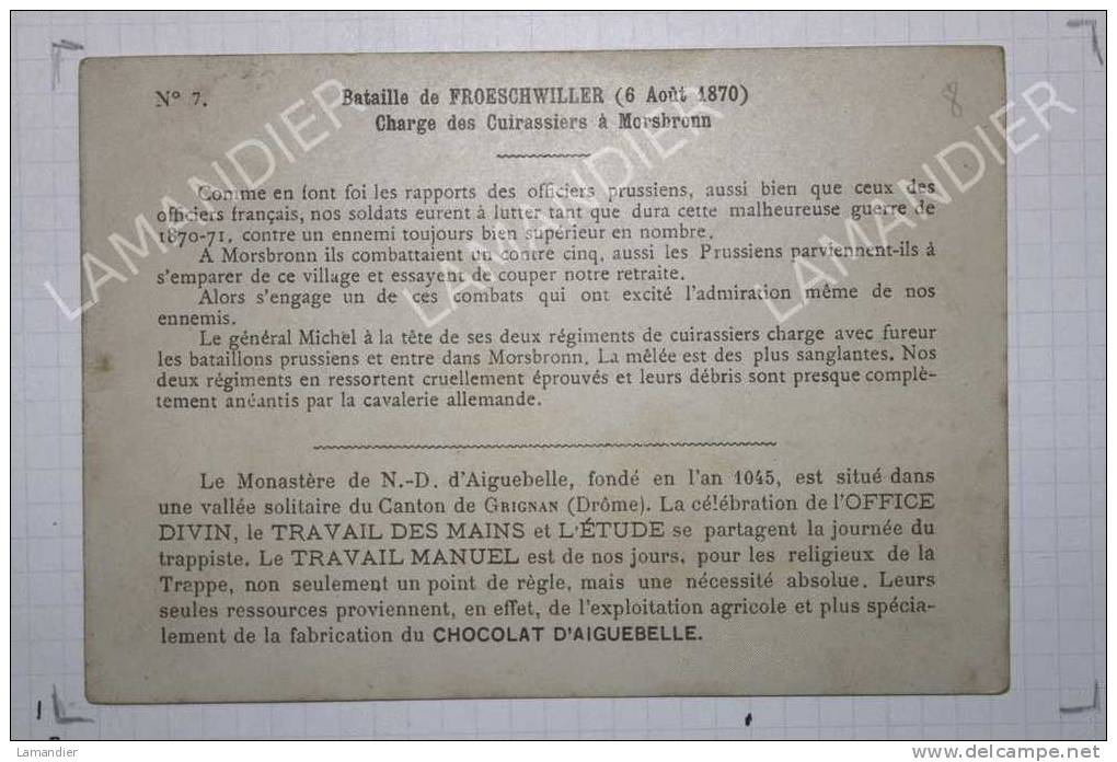 CHROMO CHOCOLATERIE D'AIGUEBELLE - Bataille De FROESCHWILLER 1870 Cuirassiers - Aiguebelle