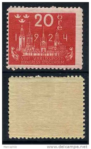 SUEDE - UPU / 1924 - # 166 - 20 ö. Rouge * / COTE 15.00 EURO - Nuevos