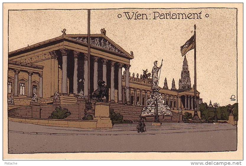 Wien Vienne Parlement Parlament - Jolie Illustration - Neuve - État : Très Beau - Voir Les 2 Scans - Other & Unclassified