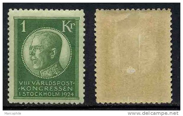 SUEDE - UPU / 1924 - # 175  - 1 K. Vert  * / COTE 80.00 EURO - Neufs