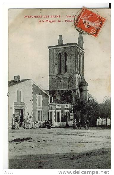 MESCHERS-les-BAINS - Vue De La Place De L'église Et Le Magasin Du " Pauvre Diable " - Pons