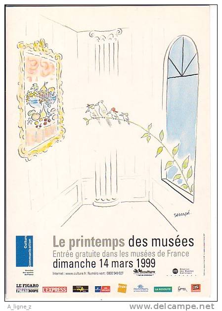 QQ Cp Illustrateur Jean Jacques SEMPE Le Printemps Des Musées Cart´com - Sempé