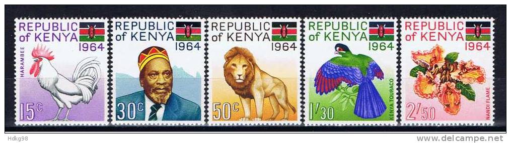 EAK+ Kenia 1964 Mi 15-19 Mnh - Kenya (1963-...)