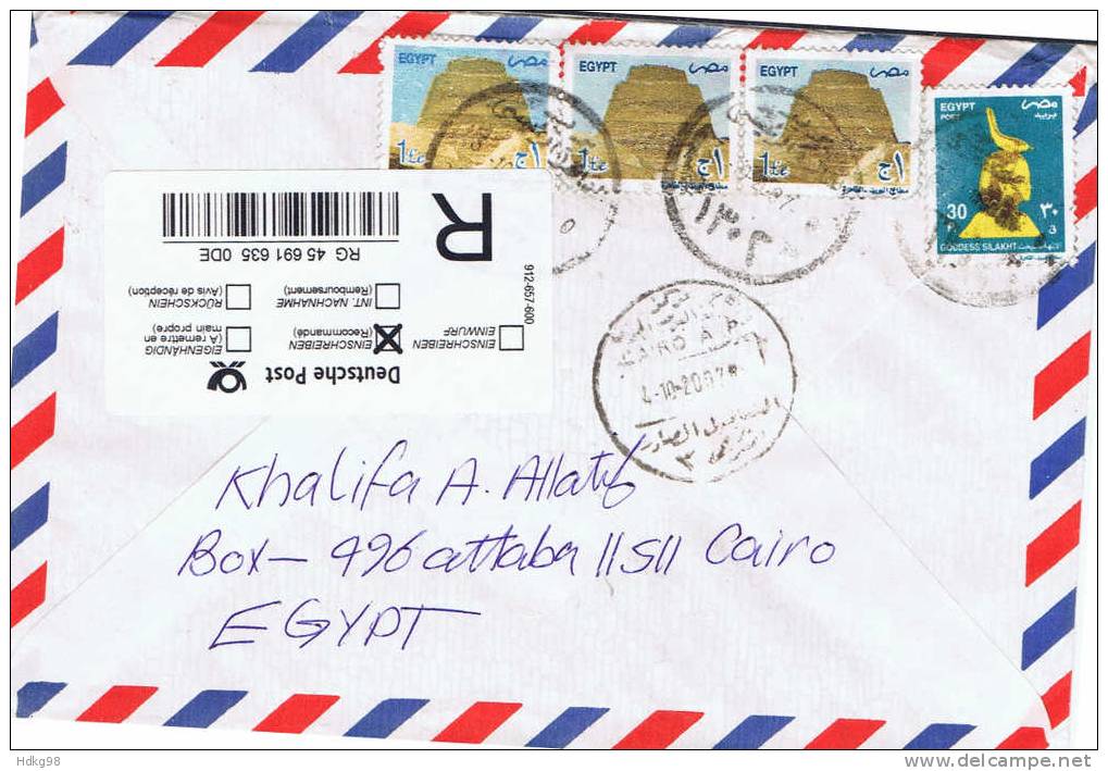 ET+ Ägypten 1990 1996-98 2001 Mi 1138 1340-41 1386 1430 1525 Brief - Storia Postale