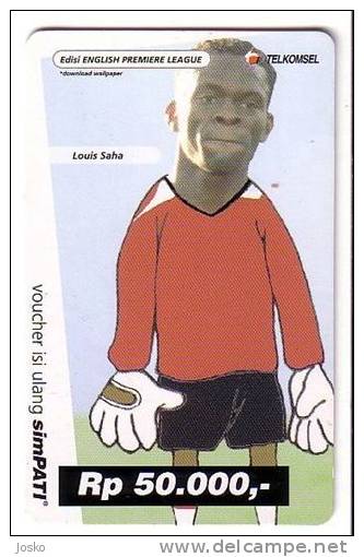 LOUIS SAHA (FC Manchester United) - Indonesia Old Card * Fulham Newcastle Everton Football Soccer England British - Indonesië