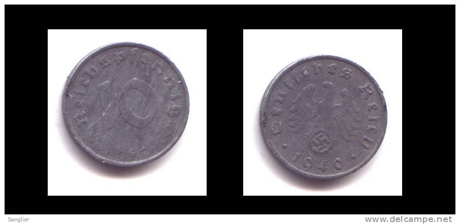 10 REICHSPFENNIG 1940 G - 10 Reichspfennig