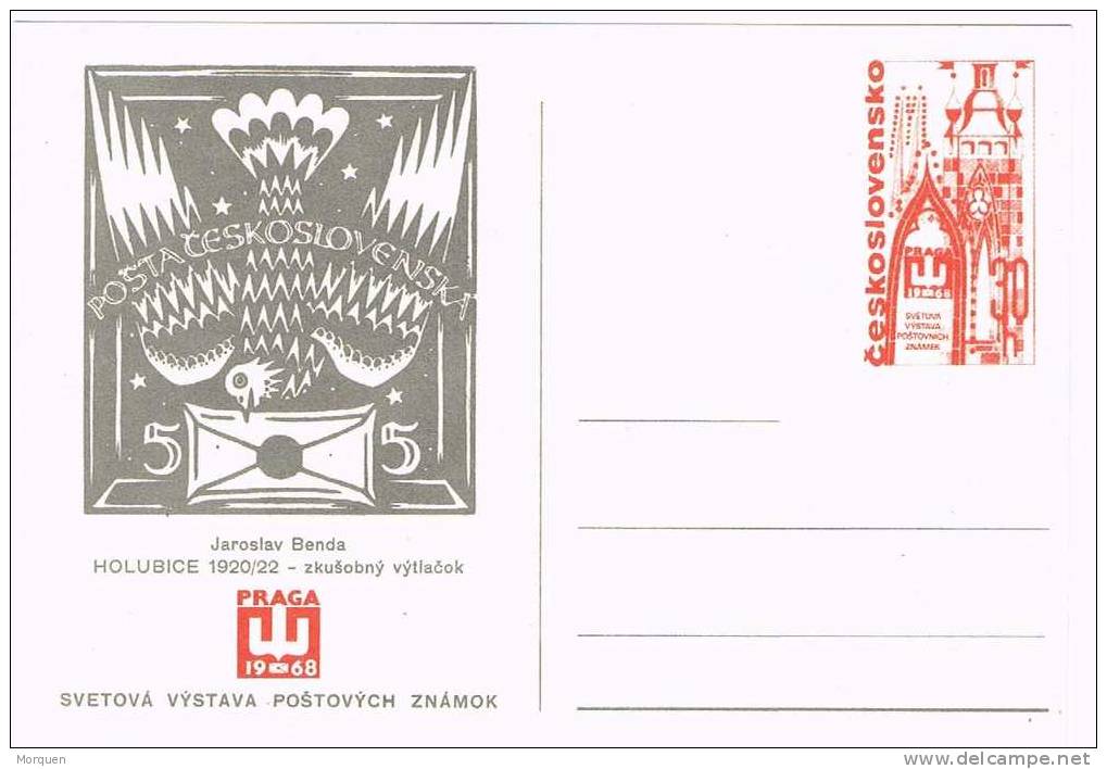 Entero Postal Benda. Holubice 1920. PRAGA 1968. Paloma - Postcards