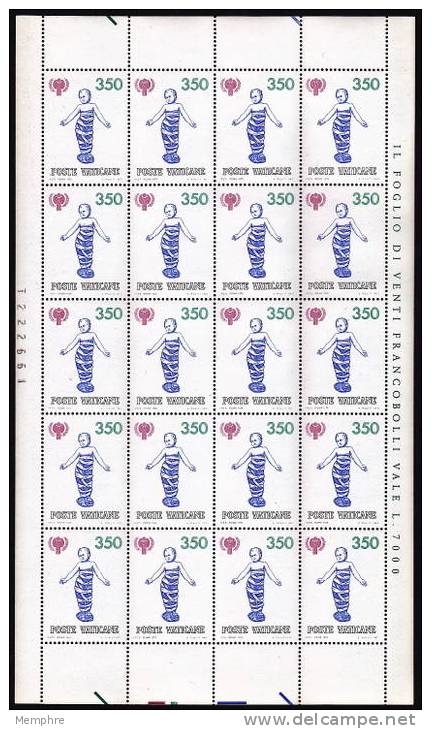 1979 Feuilles Complètes Année Internationale De L´enfant  Série Complète  Sass 667-670 ** - Unused Stamps