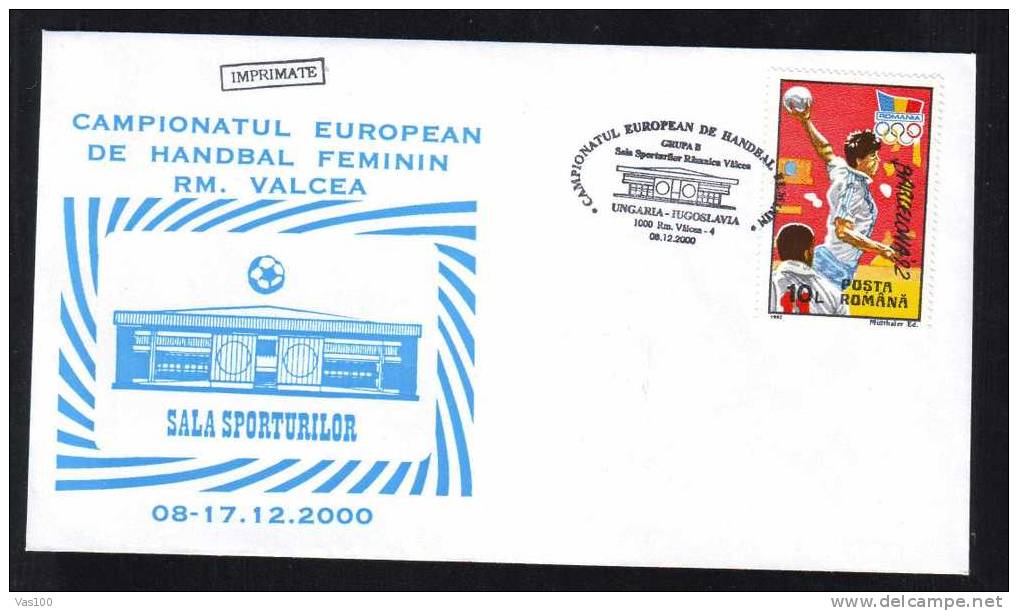 Hand-Ball 2000 European Campionship Match;Ungaria-Jugoslavia, Cover Obliteration Stamps Concordante ! - Handball