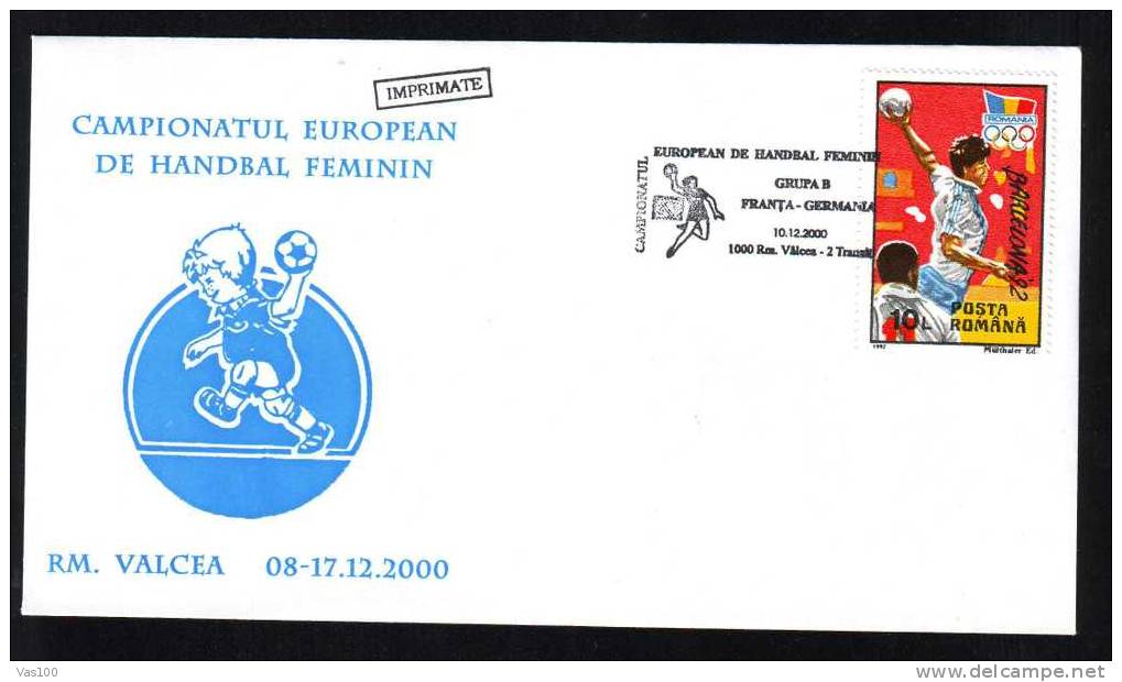 Hand-Ball 2000 European Campionship Match;France-Germania,cov Er Obliteration Stamps Concordante ! - Handball