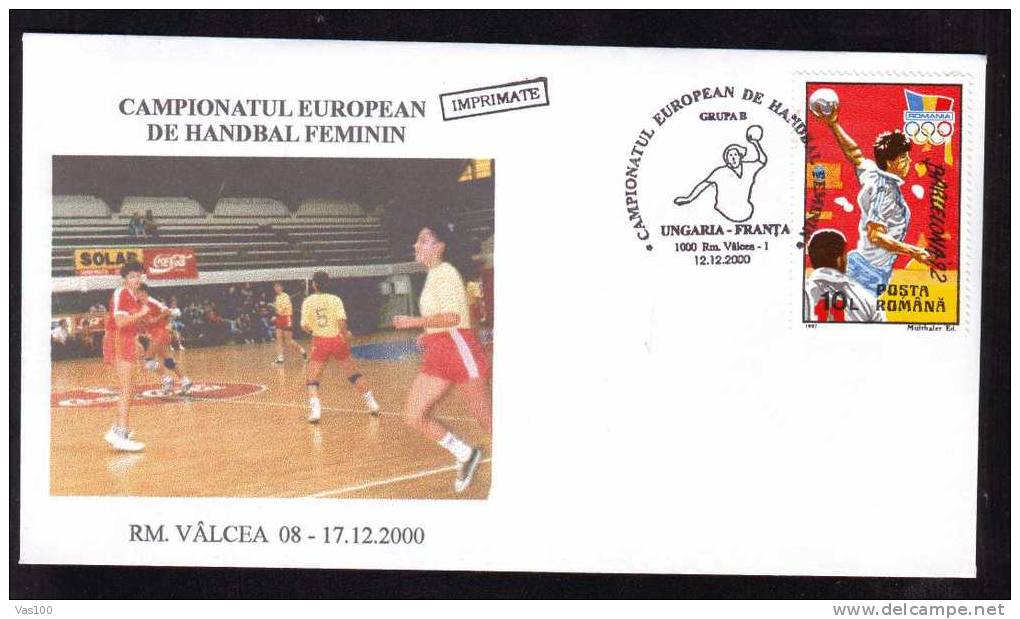 Hand-Ball 2000 European Campionship Match;Ungaria-Franta,cove R Obliteration Stamps Concordante ! - Handball