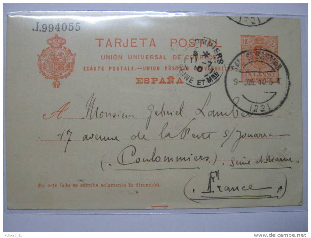 ESPANA  ESPAGNE  ENTIER POSTAL    TARJETA   1910 - 1850-1931