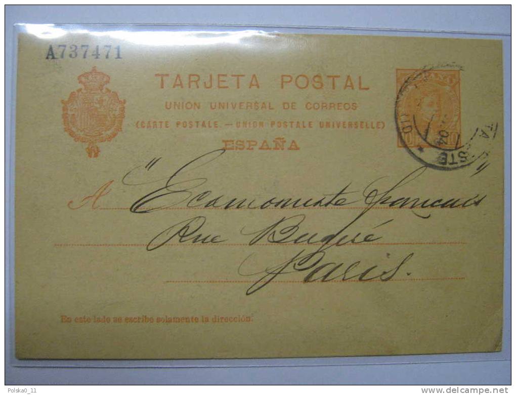 ESPANA  ESPAGNE  ENTIER POSTAL    TARJETA   1904 - 1850-1931