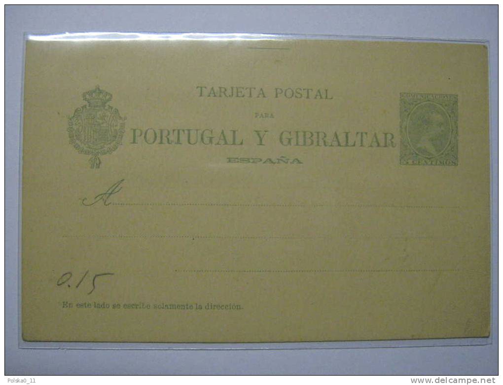 TARJETA POSTAL   ESPANA  ESPAGNE  PORTUGAL   GIBRALTAR - 1850-1931