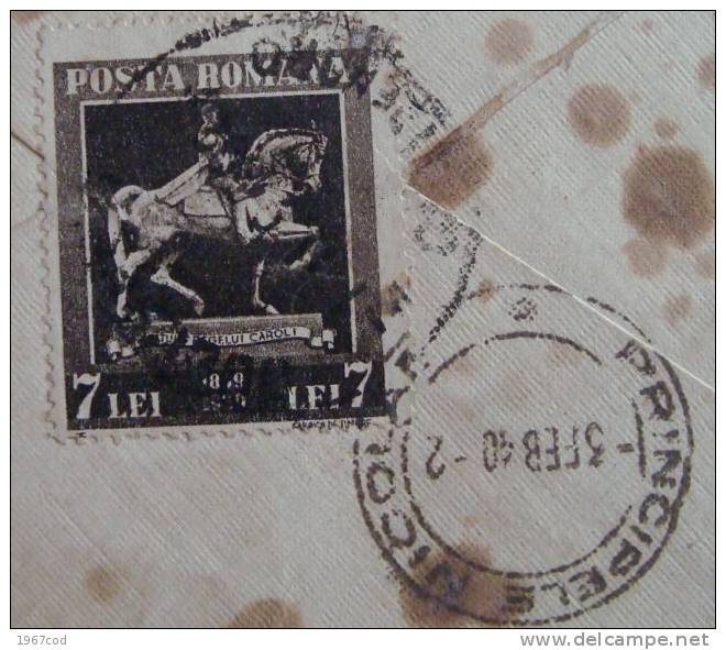 BUCURESTI 1940, Principele NICOLAE, Institutul Fetelor Minore, Cu Timbru - Postmark Collection