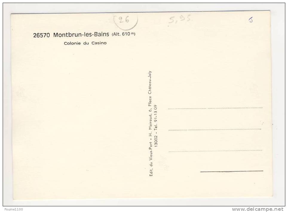 Carte Format 15 X 10,5  De Montbrun Les Bains ( Colonie Du Casino ) ( Recto Verso ) - Autres & Non Classés