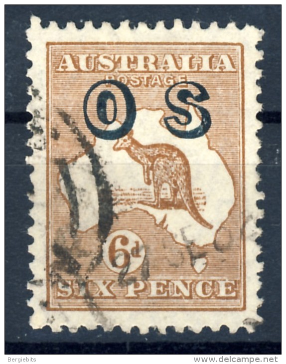 1932 Australia 6d Kangaroo Official OS Overprint In EF Used Condition - Oficiales