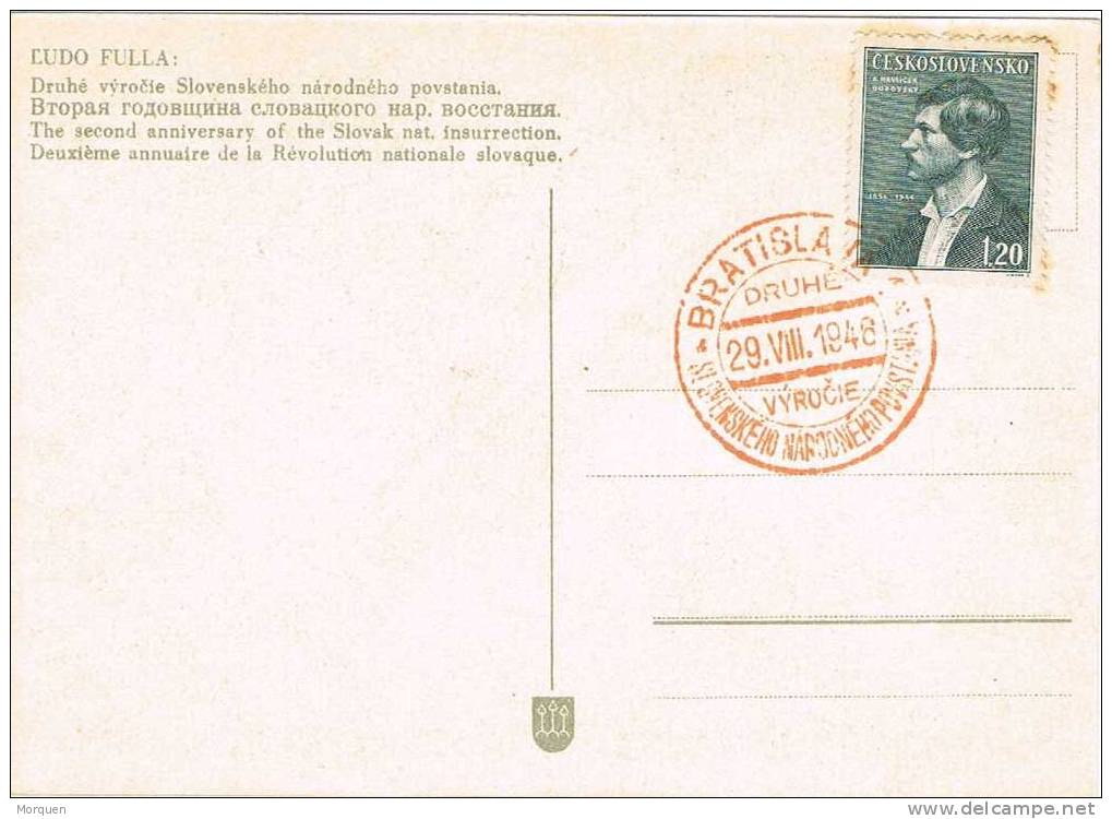 Tarjeta  BRATISLAVA (Checoslovaquia) 1948, Farbige Postkarte - Briefe U. Dokumente