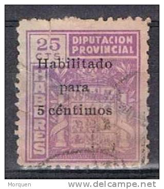 Viñeta Guerra Civil CADIZ. Habilitado Diputacion 5 Cts - Spanish Civil War Labels