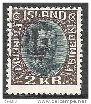 R540.-.ICELAND / ISLANDIA .-. 1920-1922 .  - KING CHRISTIAN X  . SCOTT # : 127  .-. USED REVENUE CANCEL - Oblitérés