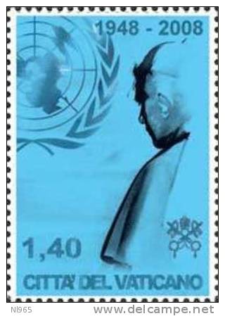 CITTA' DEL VATICANO - VATIKAN STATE - ANNO 2008 -  VISITA DI PAPA BENEDETTO XVI ALL' ONU   - ** MNH - Unused Stamps