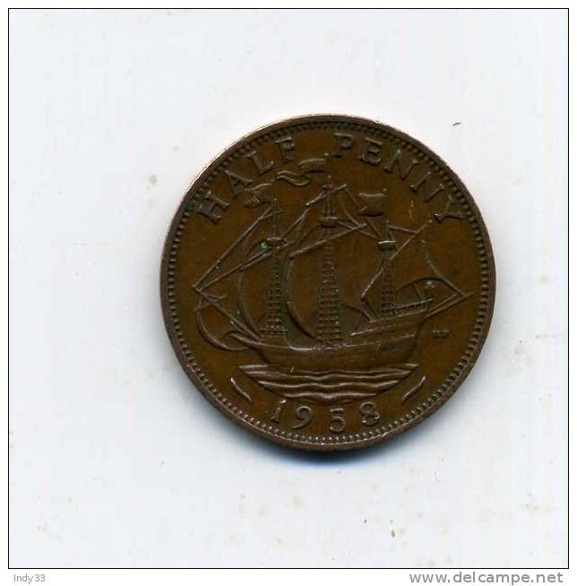 - MONNAIE GRANDE BRETAGNE . HALF PENNY 1958 - C. 1/2 Penny