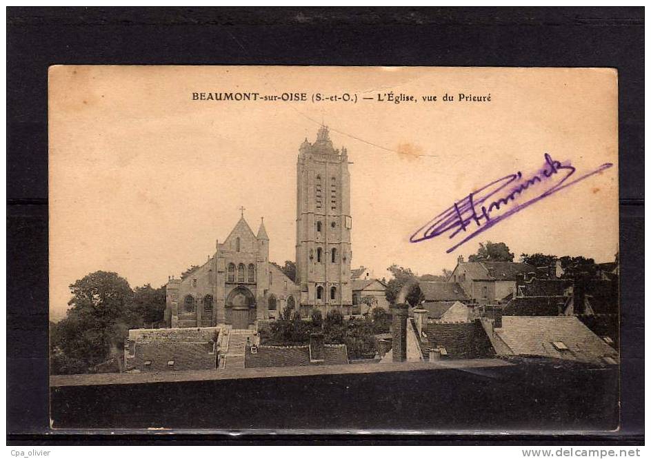 95 BEAUMONT SUR OISE Eglise, Vue Du Prieuré, Ed Frémont, 1920 - Beaumont Sur Oise