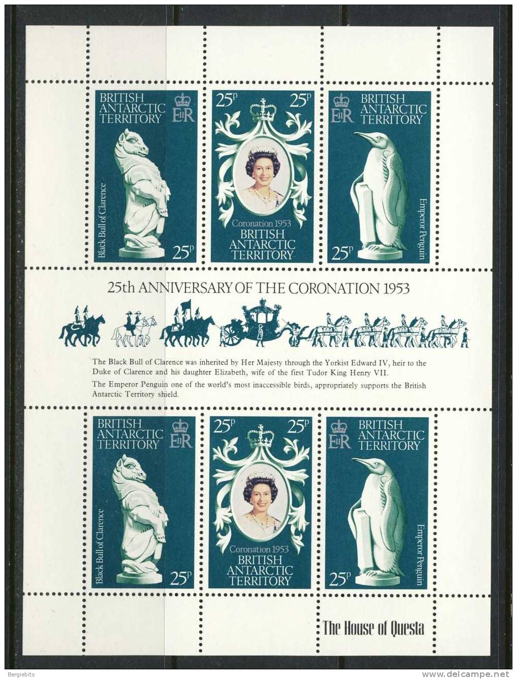 1978 British Antarctic Territory MNH Complete Sheetlet Of 6 " Coronation Anniversary" Commonwealth Omnibus Issue - Altri & Non Classificati