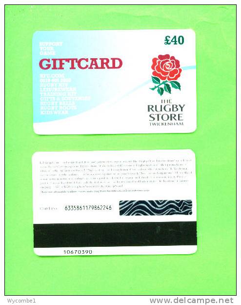 UK - Magnetic Gift Card/Rugby Store Twickenham £40 - Andere & Zonder Classificatie