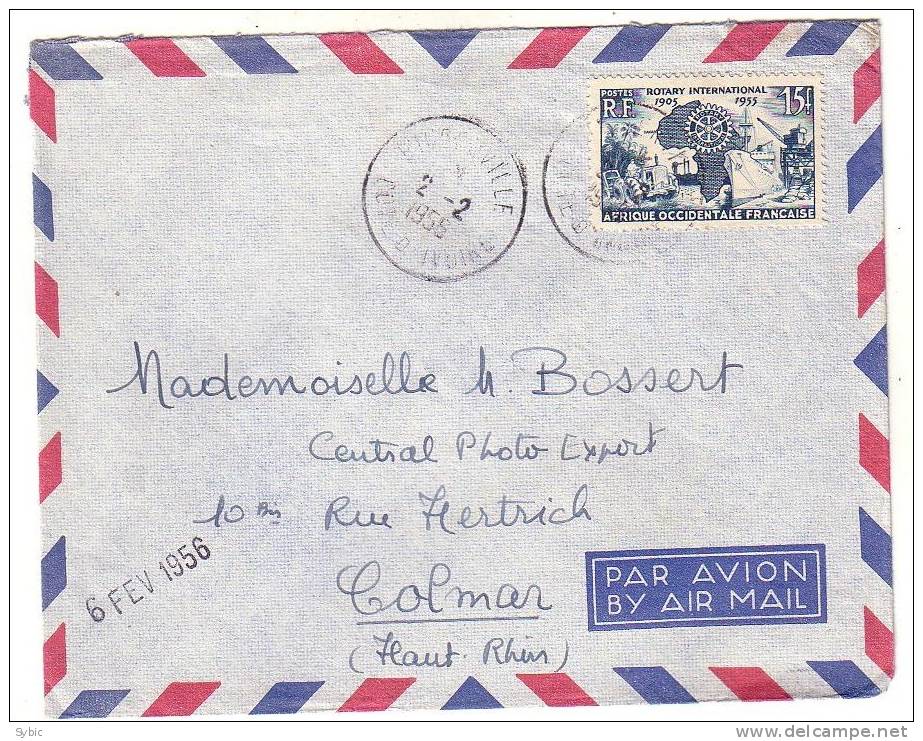 A.O.F. - Lettre Brazzaville  Vers La France (Colmar) 02/02/1956 - Brieven En Documenten