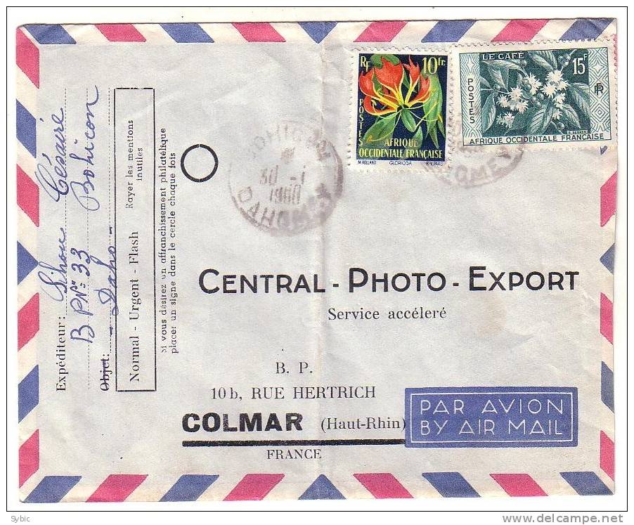 A.O.F. - Lettre Bohicon  Vers La France (Colmar) - 30/01/1960 - Lettres & Documents