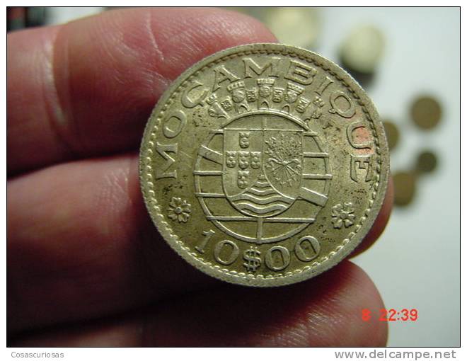 2600  MOÇAMBIQUE  MOZAMBIQUE  10$00 ESCUDOS   SILVER COIN PLATA    YEAR  1954  BELA OTHERS IN MY STORE - Mosambik