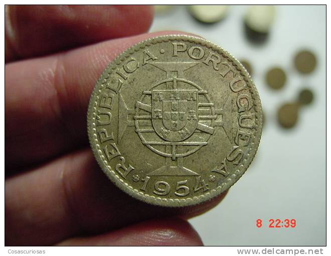 2600  MOÇAMBIQUE  MOZAMBIQUE  10$00 ESCUDOS   SILVER COIN PLATA    YEAR  1954  BELA OTHERS IN MY STORE - Mosambik