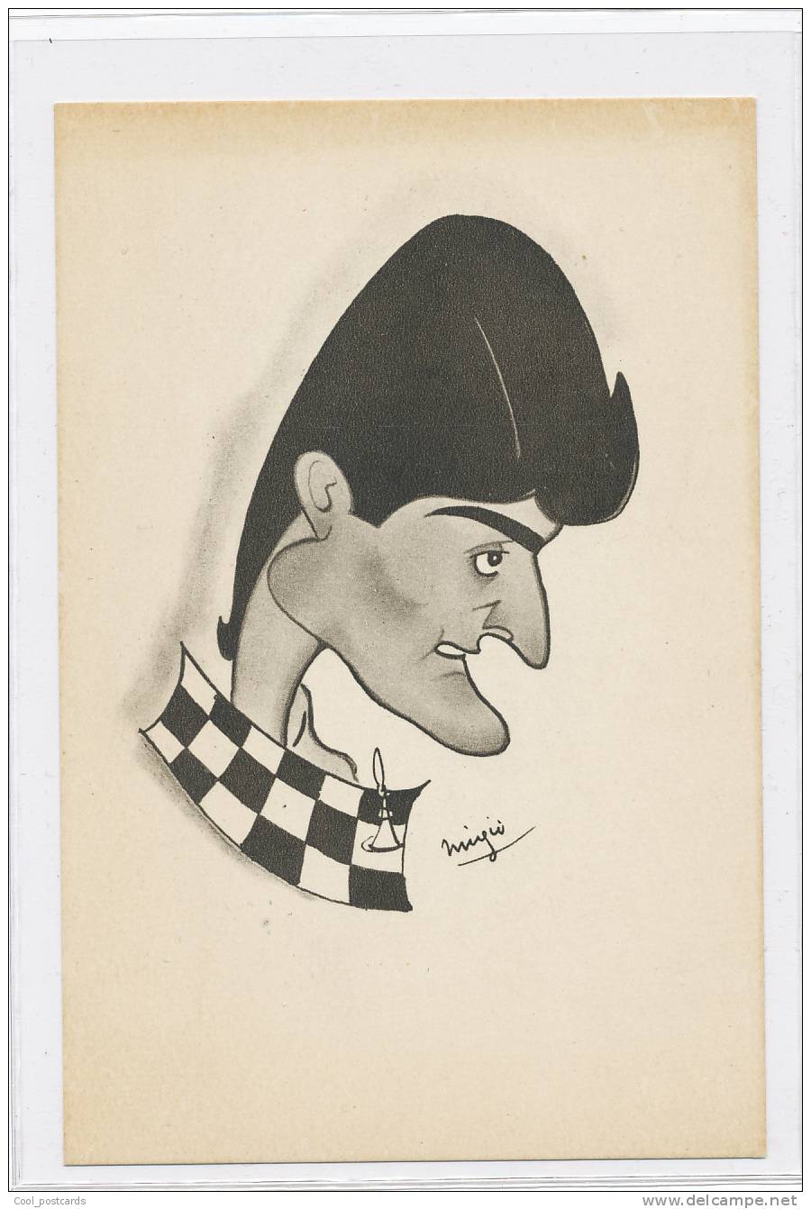 CHESS  - SCHACH - SCACCO Yugoslavian Intern. Chess Master ALEKSANDAR MATANOVIC, PC From The Year 1951, Nice Caricature - Schaken